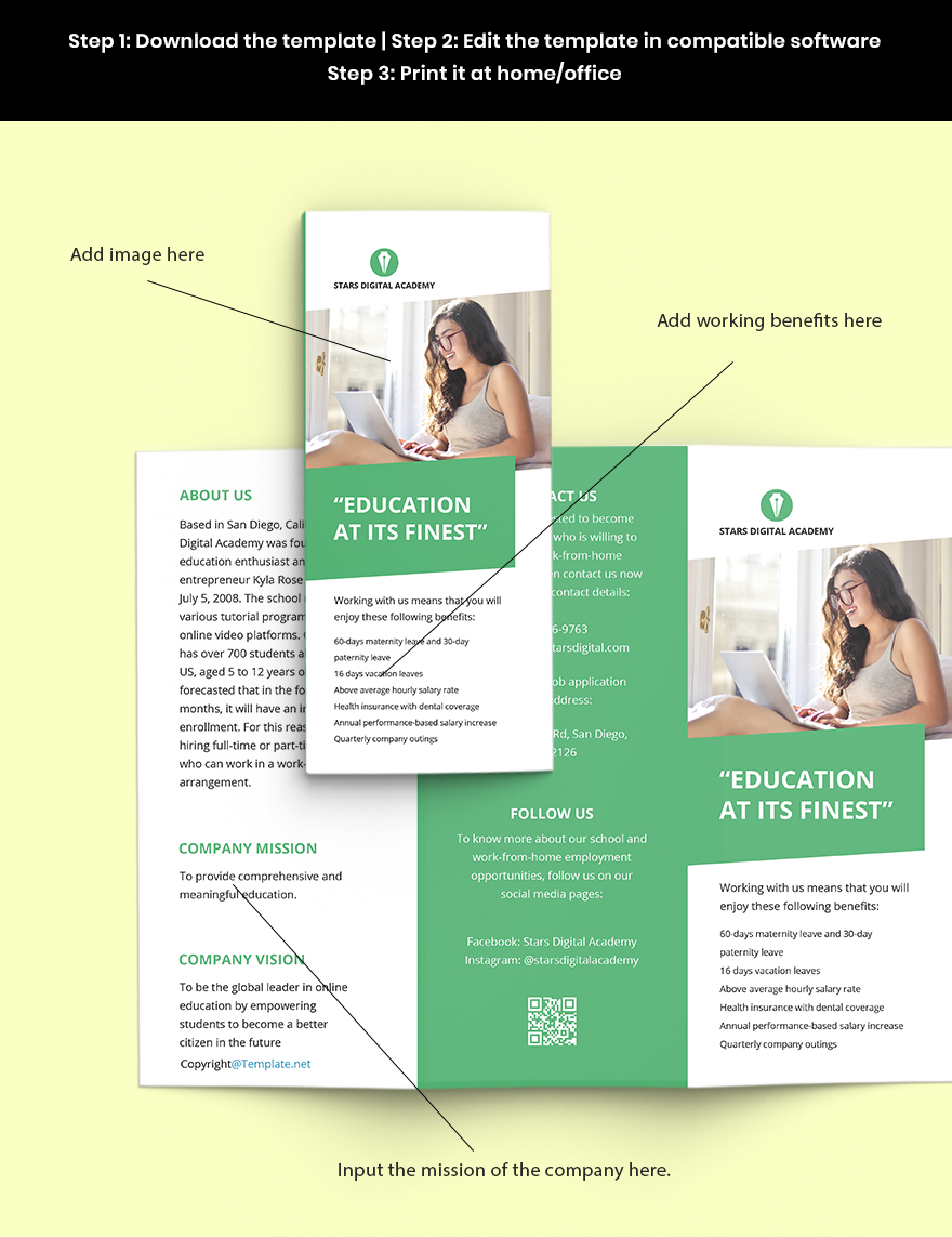 Free Trifold Simple Work Form Home Brochure Template Download