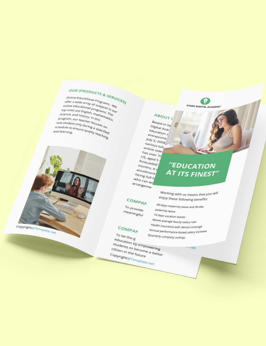 Tri-Fold Simple Work From Home Brochure Template