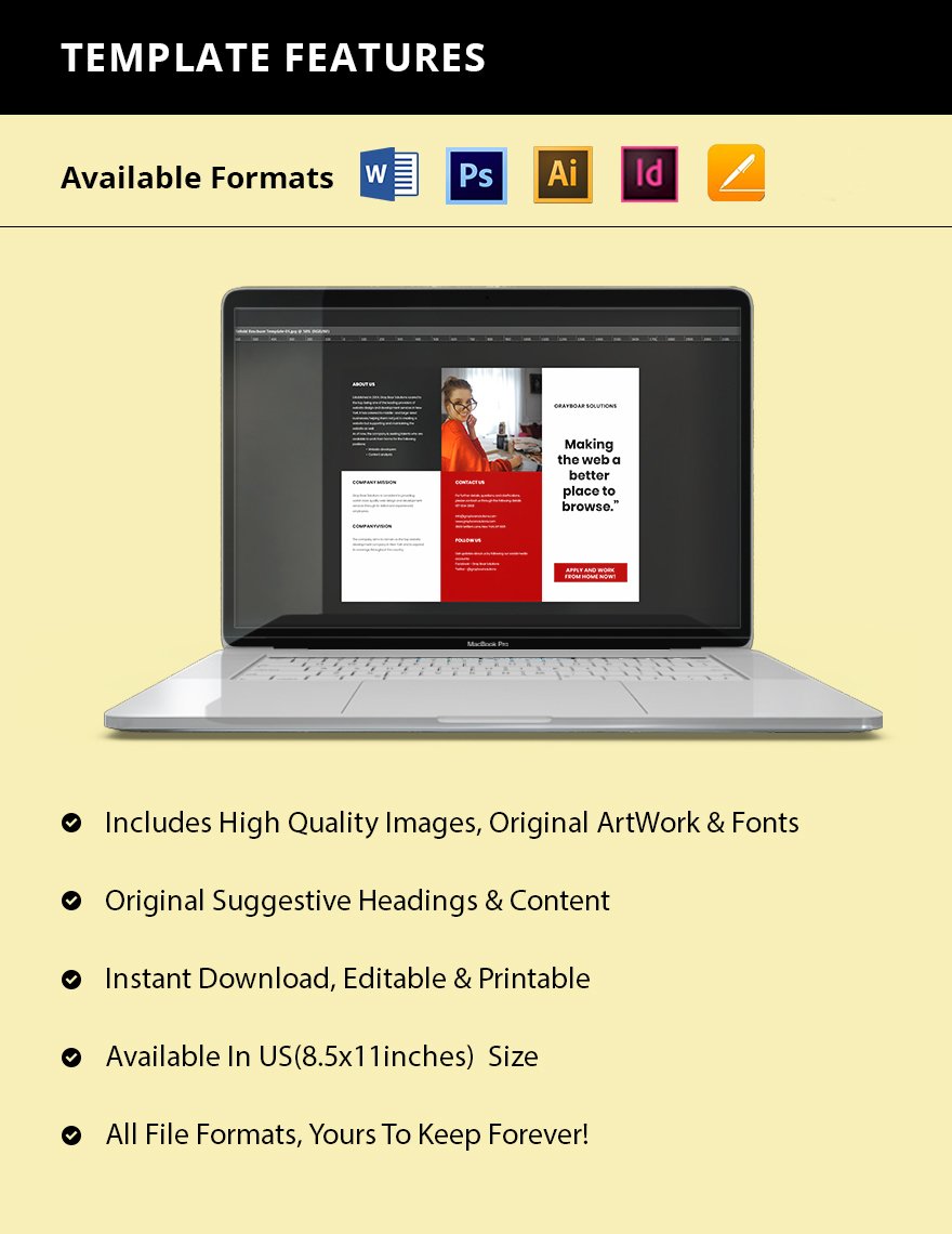 Work From Home Hiring Tri-Fold Brochure Template