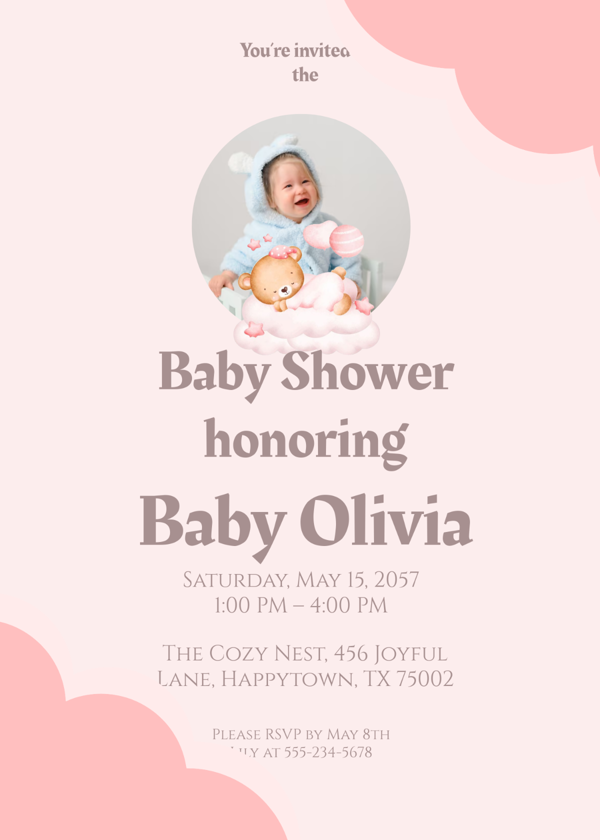 Photo Baby Shower Invitation Template - Edit Online & Download