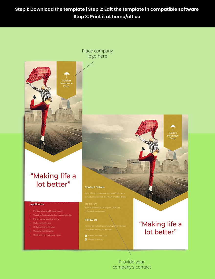 Working at Home Trifold Brochure Template Sample