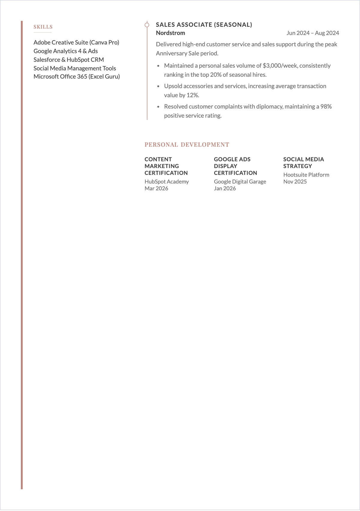 Free College Student ATS Resume Template, AI Resume Builder