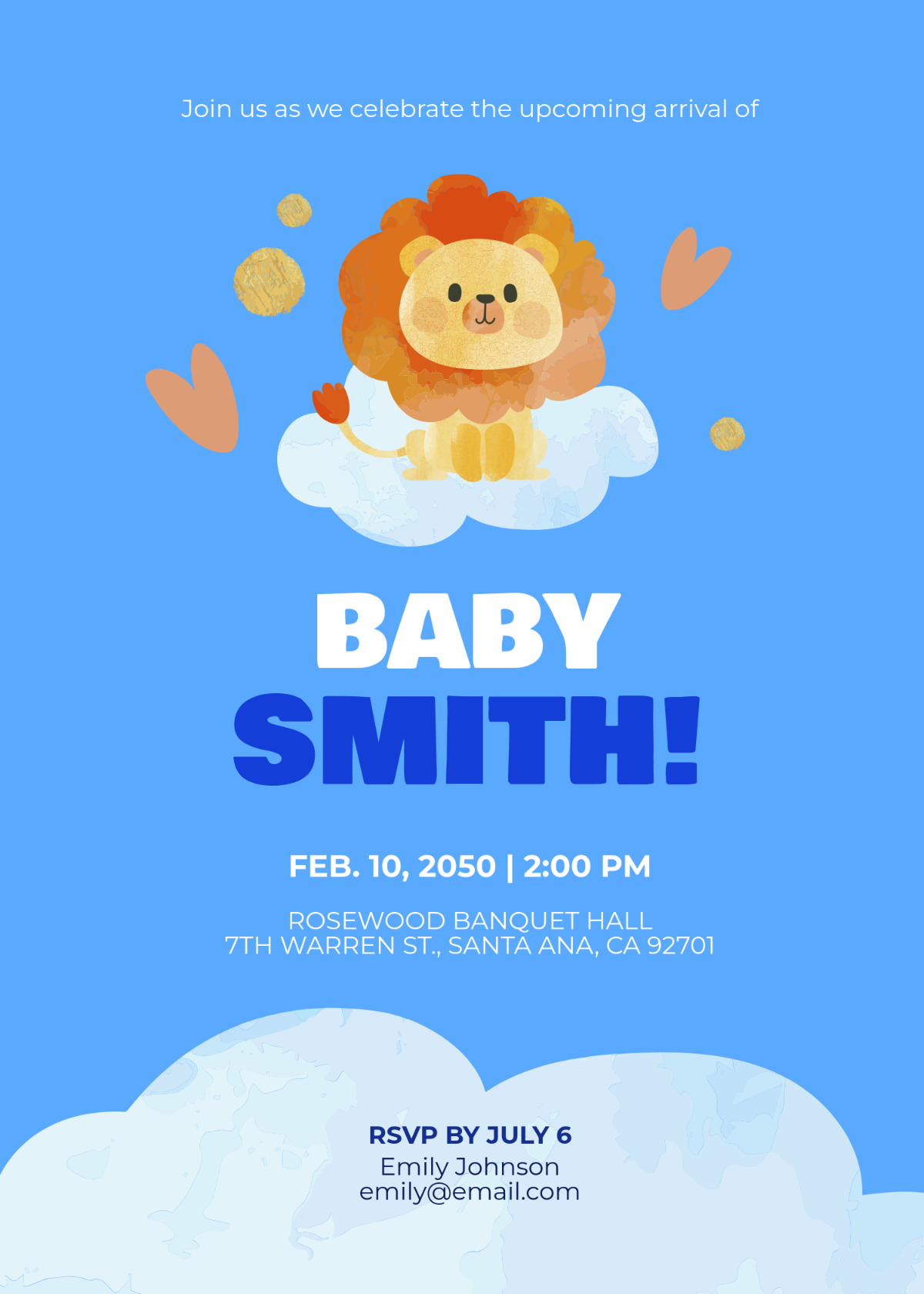 Free Custom Baby Shower Invitation Template