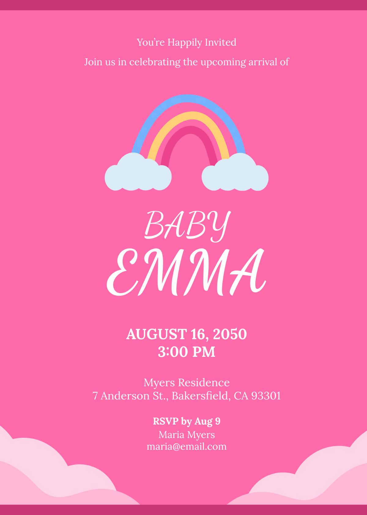 Free Colorful Baby Shower Invitation Ideas Template