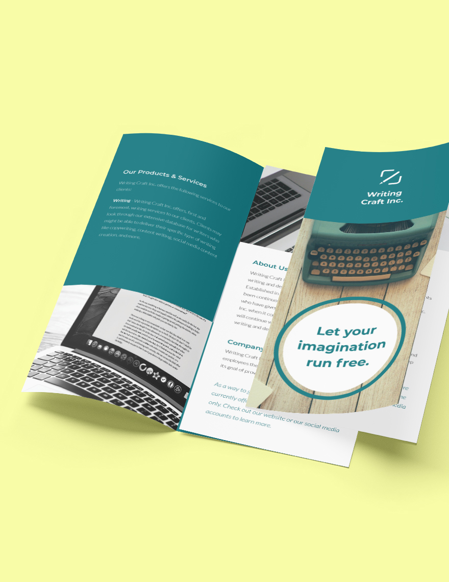 Tri-Fold Work Online From Home Brochure Template