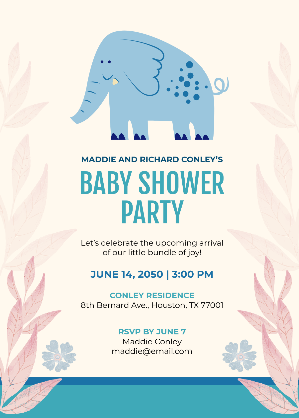 Free Modern Baby Shower Invitation Template