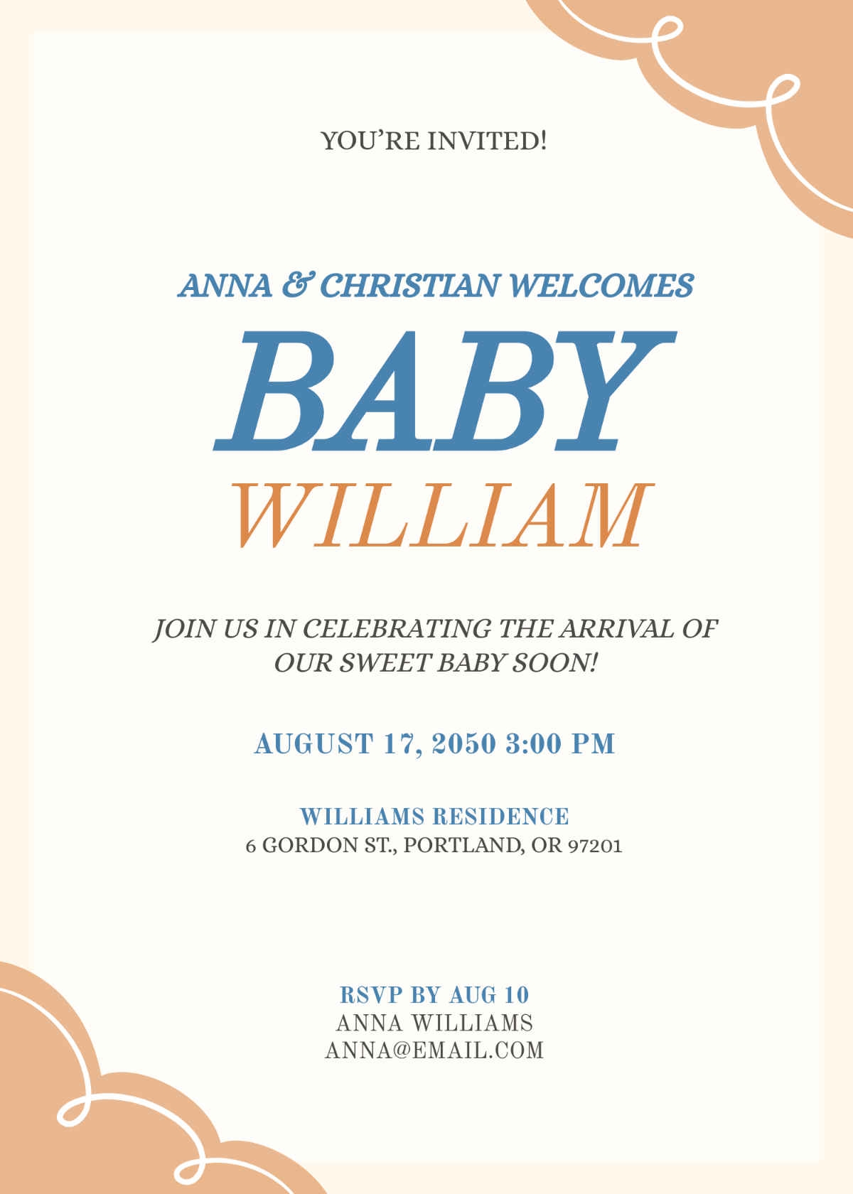 Free Simple Baby Shower Invitation Template