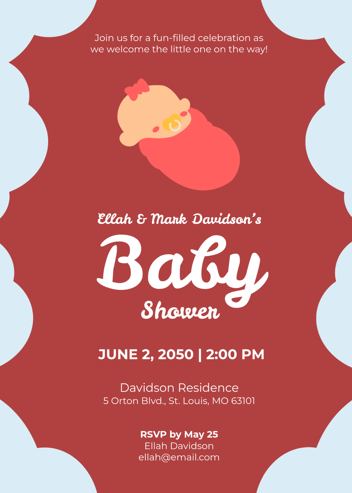 Free Cute Baby Shower Invitation Template