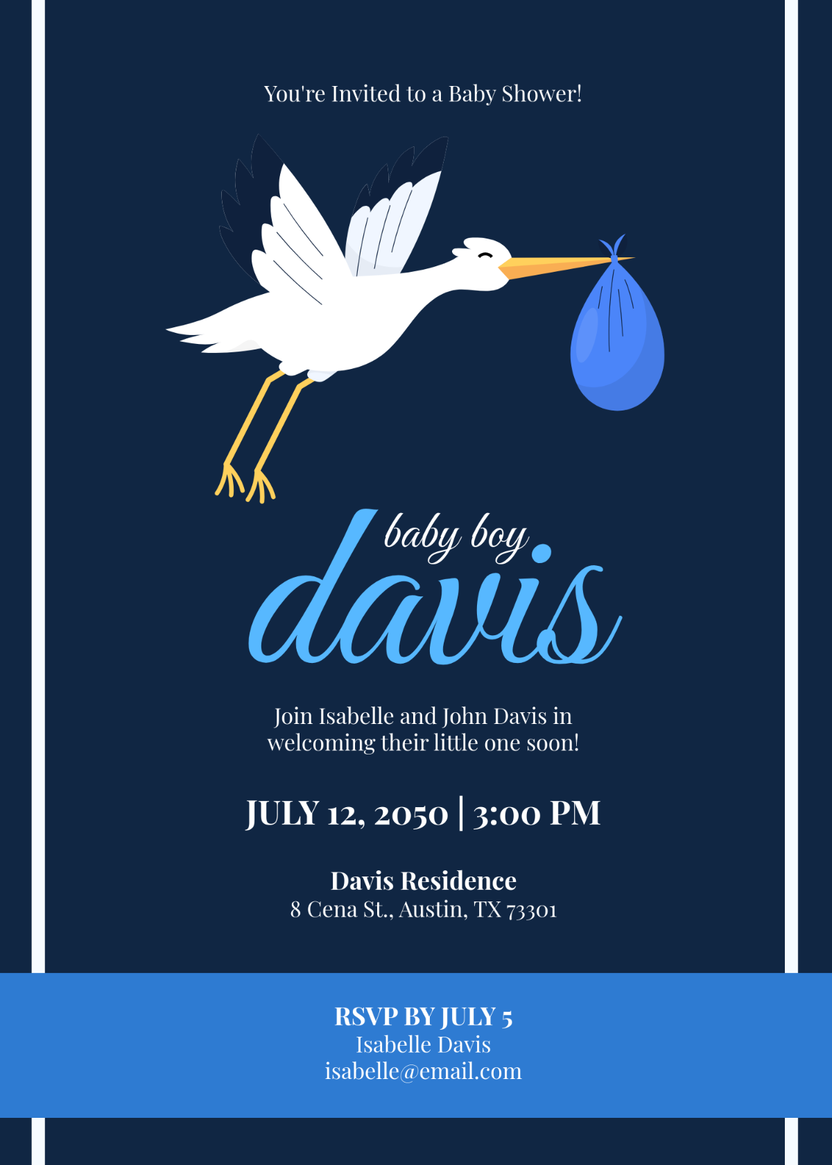 Free Professional Baby Boy Shower Invitation Template