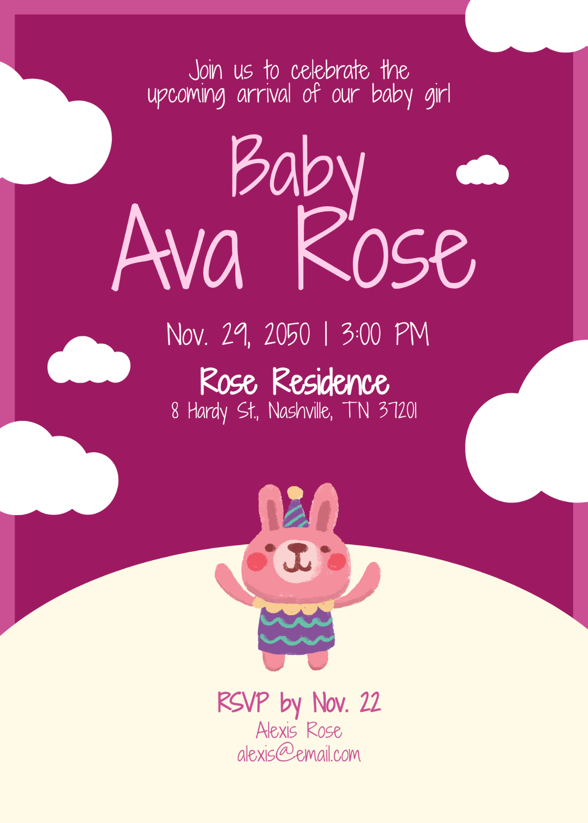 Free Baby Girl Shower Invitation Template