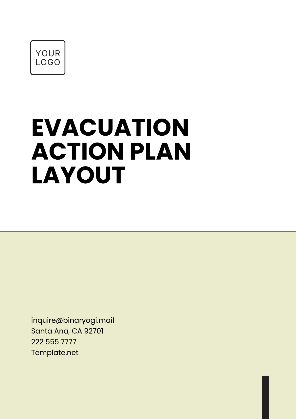 Free Evacuation Action Plan Layout Template