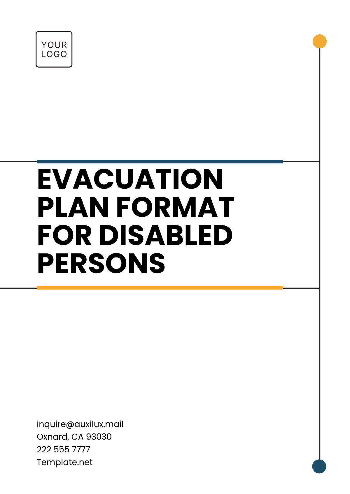 Free Evacuation Plan Format for Disabled Persons Template