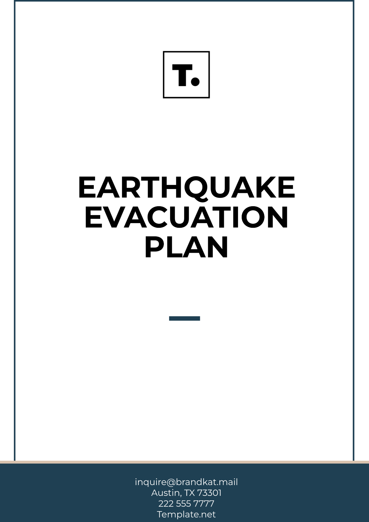 Free Evacuation Plan for Earthquake Template