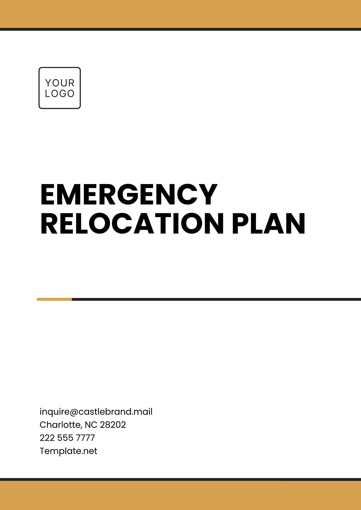 Free Emergency Relocation Plan Template