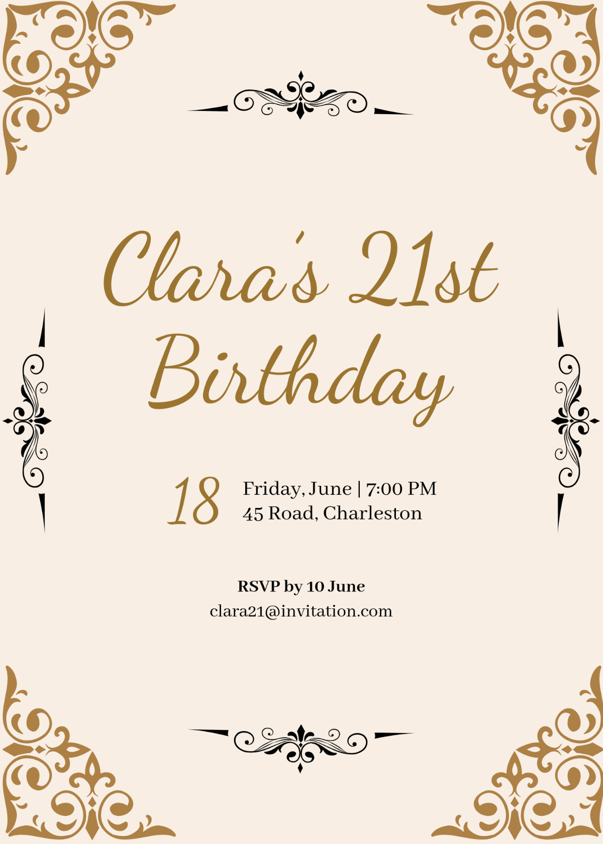 Free Elegant Vintage Invitation Template