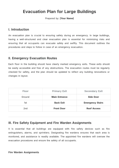 Free Evacuation Plan for Large Buildings Template to Edit Online