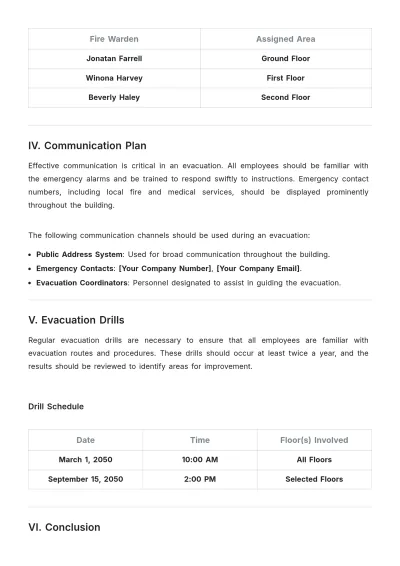 Free Evacuation Plan for Large Buildings Template to Edit Online