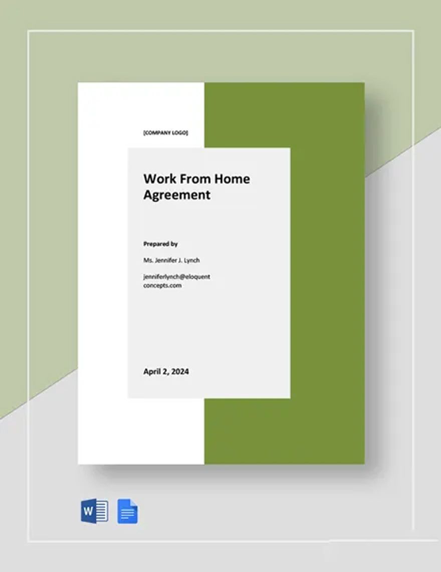 Simple Work-From-Home Agreement Template in Word, Google Docs, Apple Pages
