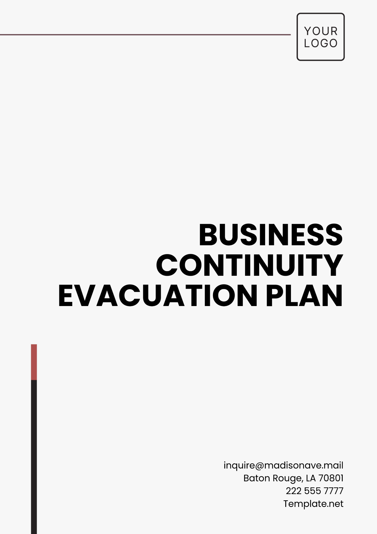 Free Business Continuity Evacuation Plan Template