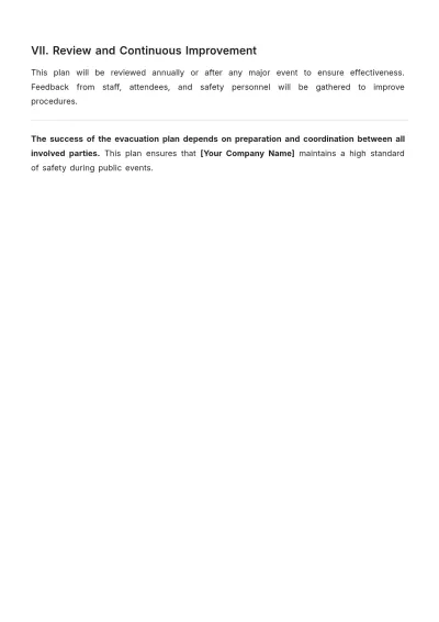 Free Evacuation Plan for Public Events Template to Edit Online