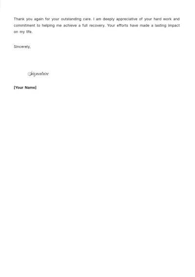 Free Letter of Thanks for Exceptional Medical Care Template to Edit Online