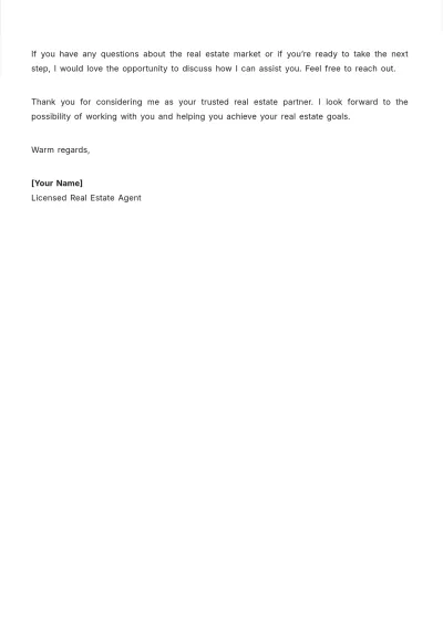 Free Real Estate Letter Template to Edit Online