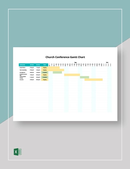 FREE Church Gantt Chart Template - Microsoft Excel (XLS) | Template.net