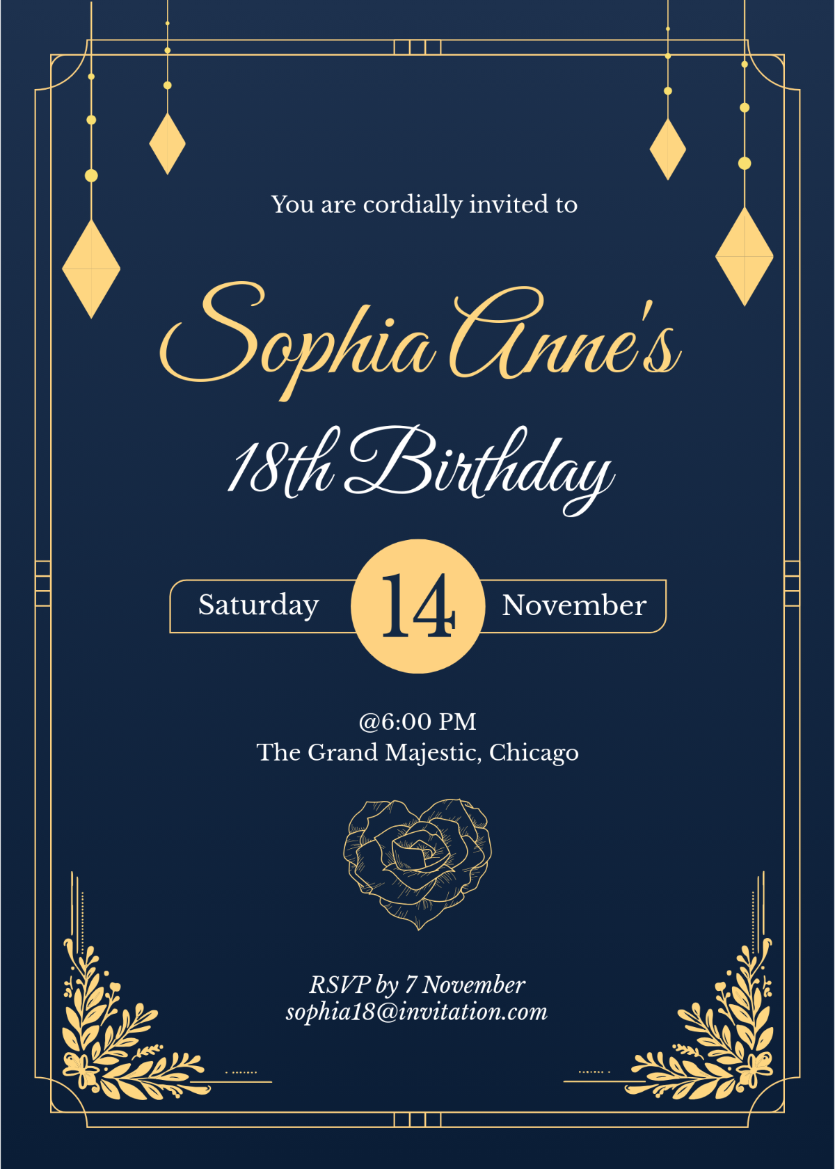 Free Elegant Debut Invitation Template