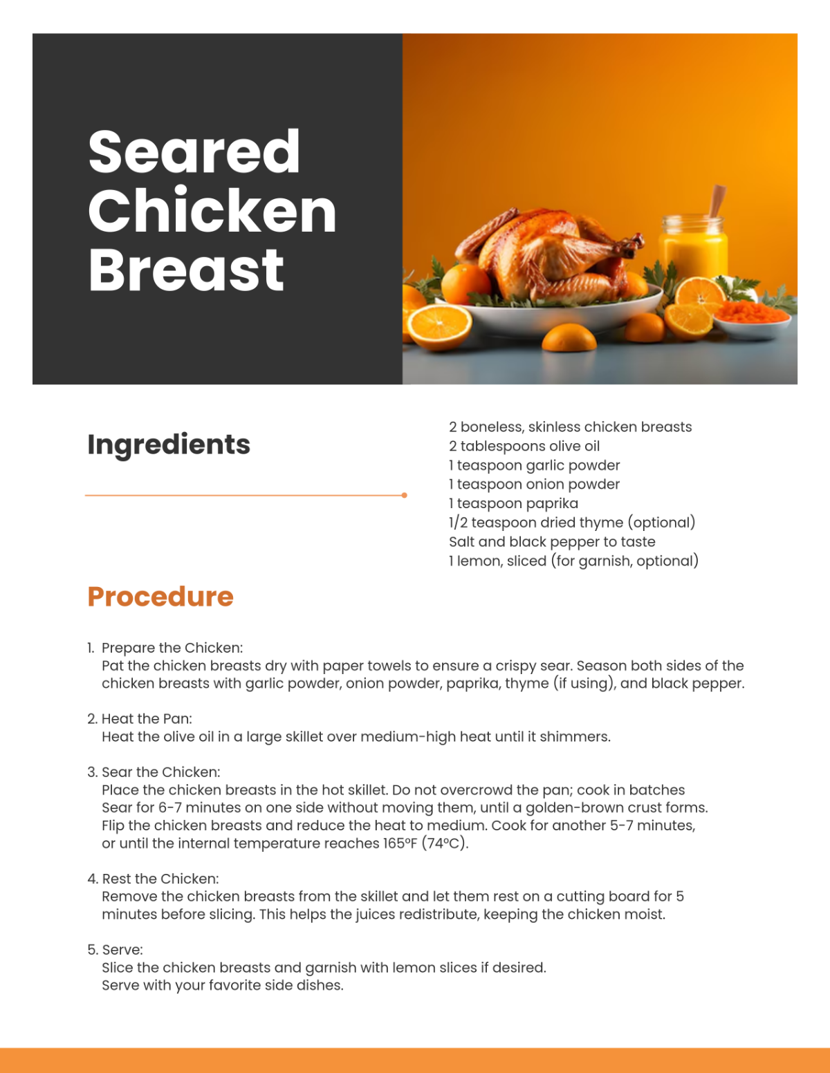 Modern Recipe Template