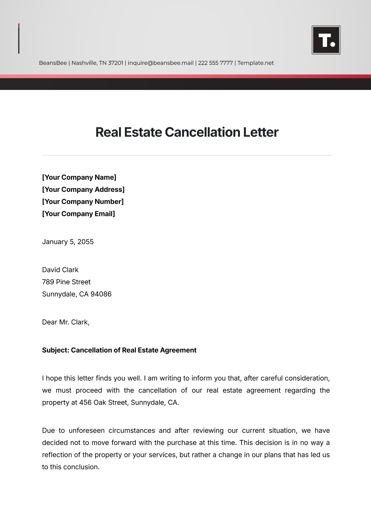 Real Estate Cancellation Letter Templates - Edit Online & Download