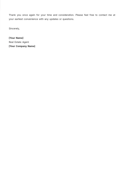 Free Real Estate Follow-Up Letter Template to Edit Online