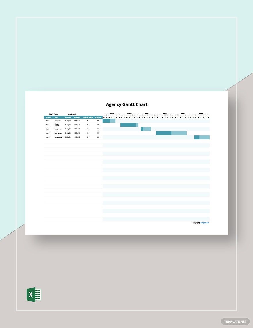 Simple Agency Gantt Chart Template