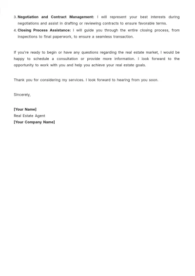 Free Real Estate Agent Letter Layout Template to Edit Online