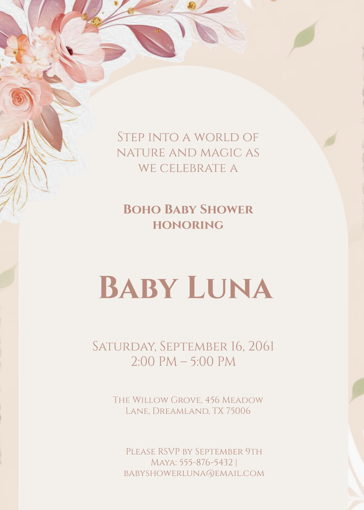 Boho Baby Shower Invitation Template - Edit Online & Download