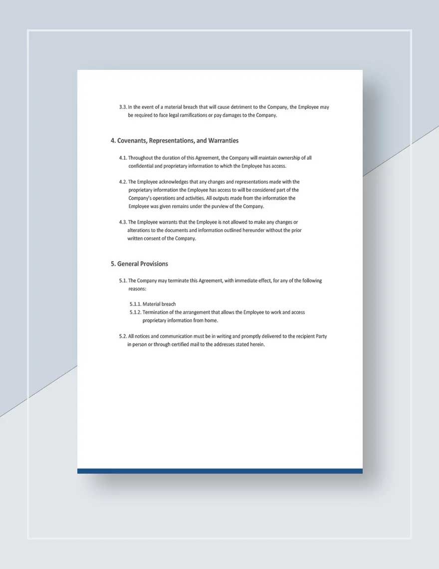 Work from Home Confidentiality Agreement Template
