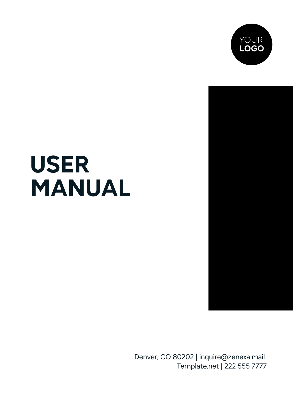 Free User Manual Template