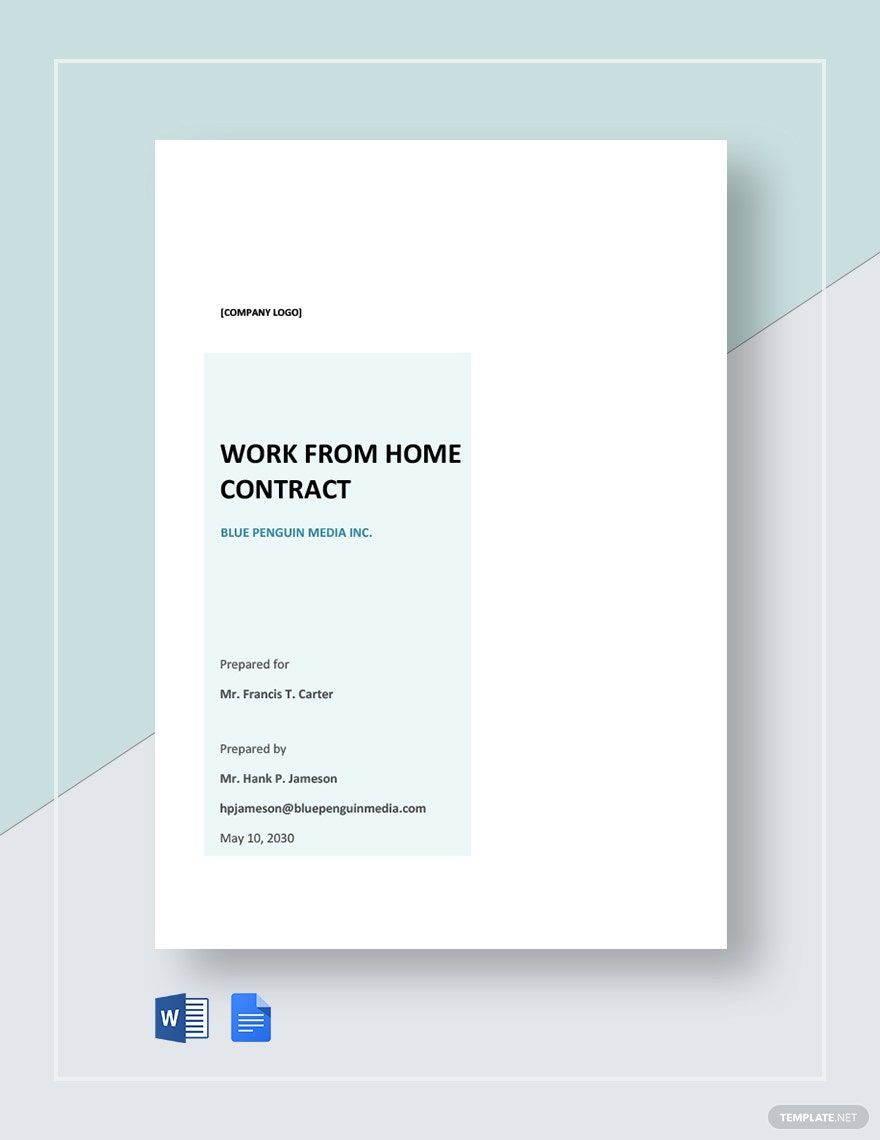Work from Home Contract Template