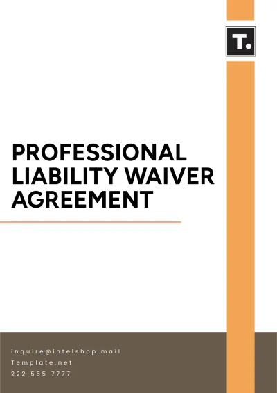 Free Professional Liability Waiver Agreement Template to Edit Online