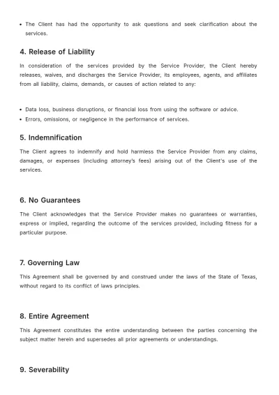 Free Professional Liability Waiver Agreement Template to Edit Online