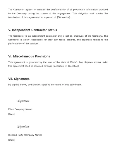 Free Contractor Letter Agreement Template to Edit Online