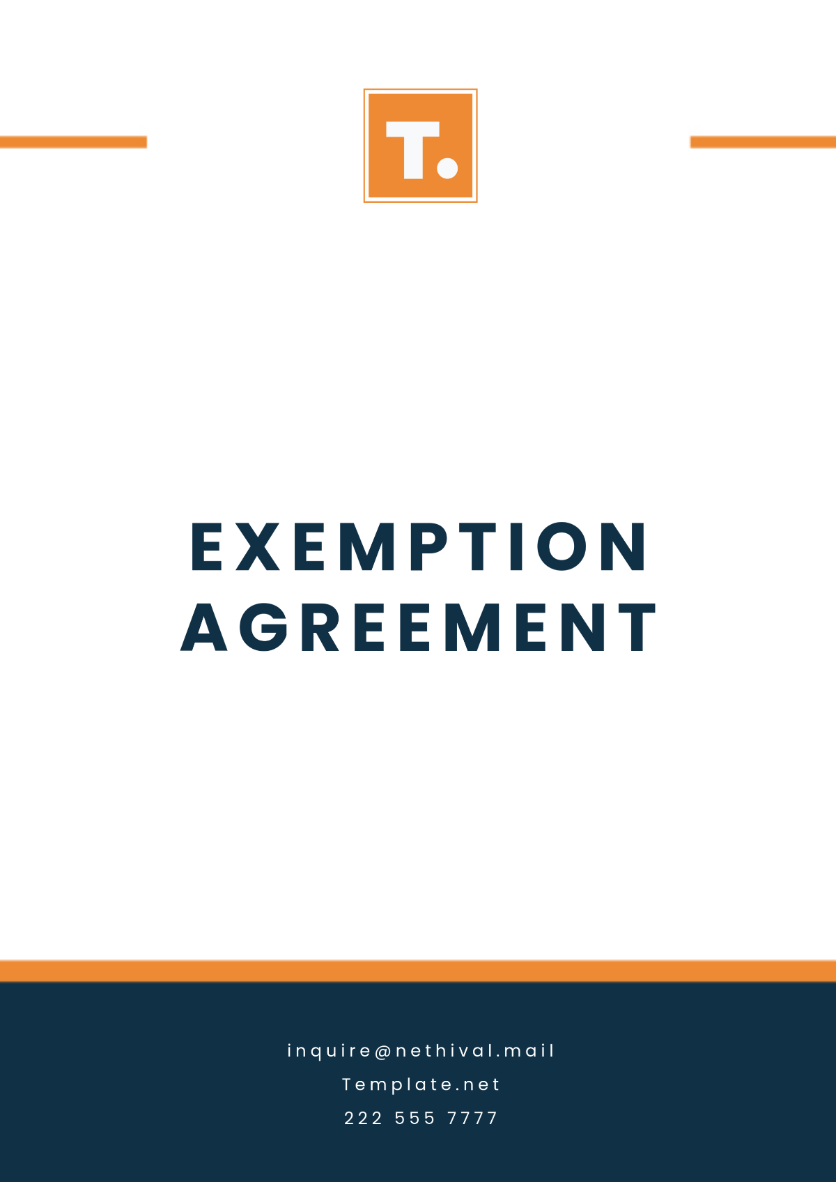 Free Exemption Agreement Template