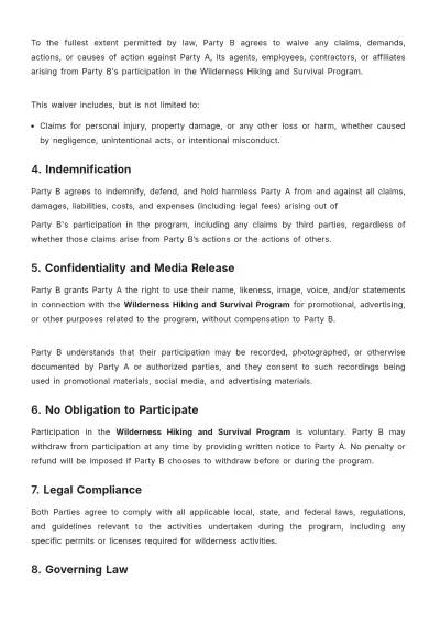 Free Consent Waiver Agreement Template to Edit Online