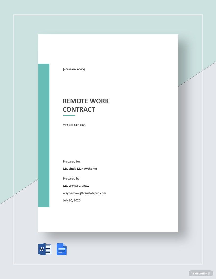 Remote Work Contract Template