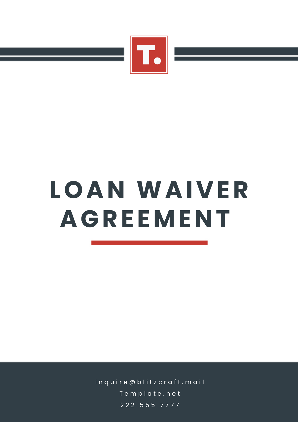 Free Loan Waiver Agreement Template