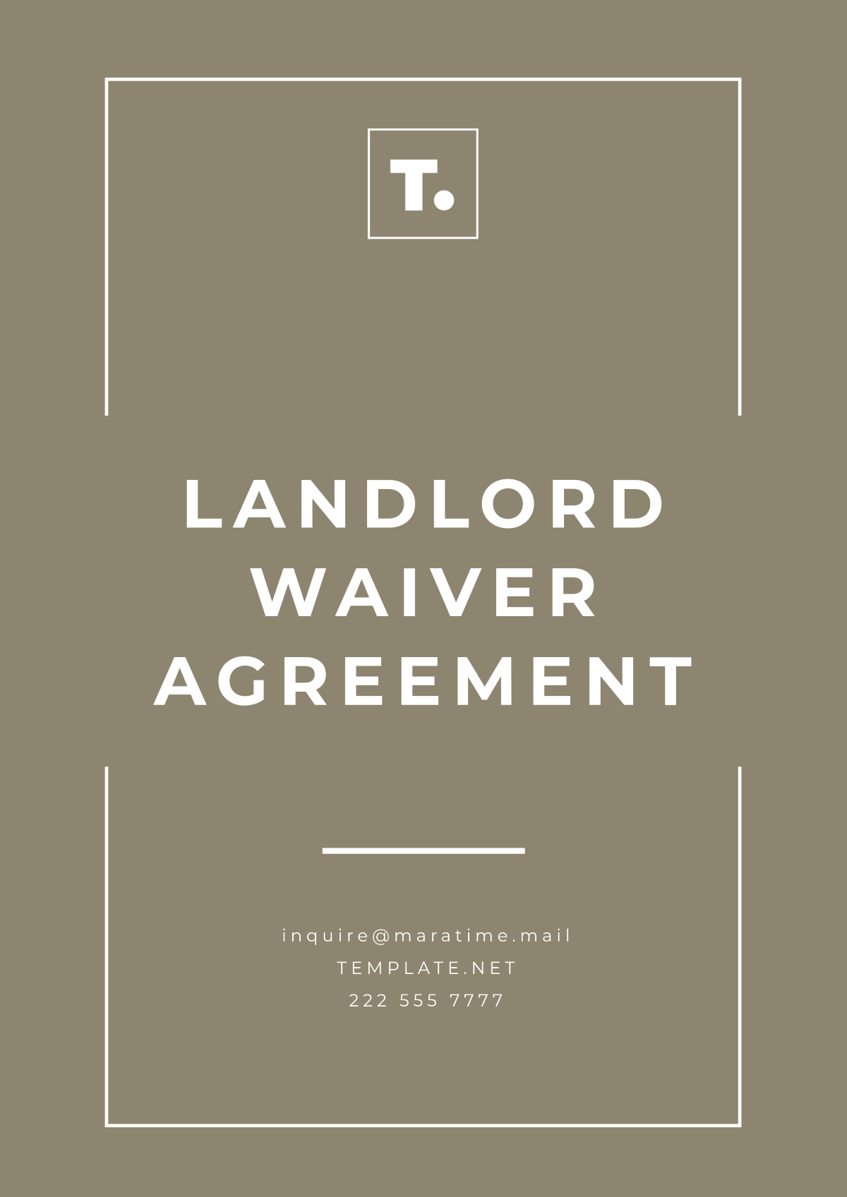 Free Landlord Waiver Agreement Template