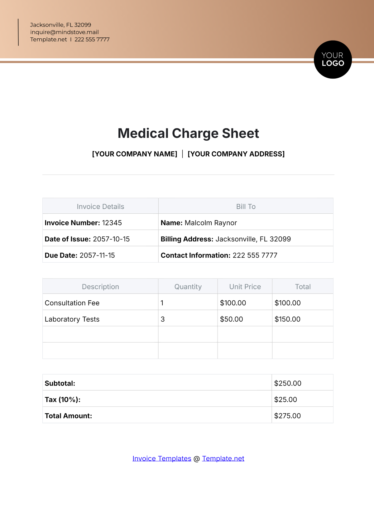 Free Medical Charge Sheet Template - Edit Online & Download | Template.net