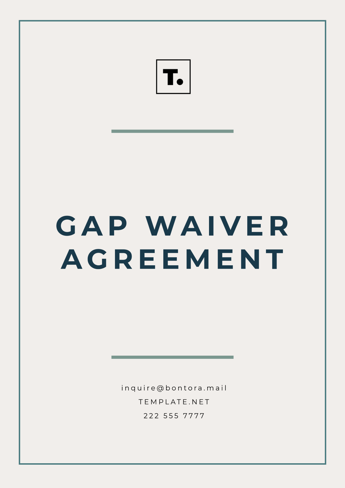 Free Gap Waiver Agreement Template