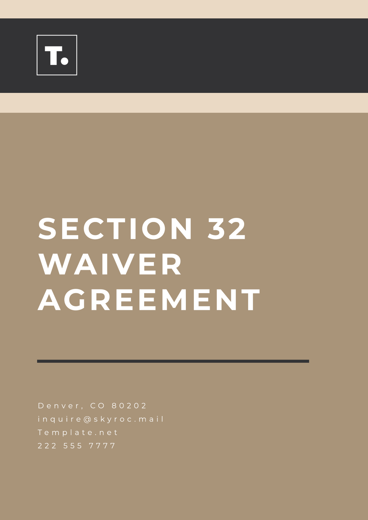 Free Section 32 Waiver Agreement Template