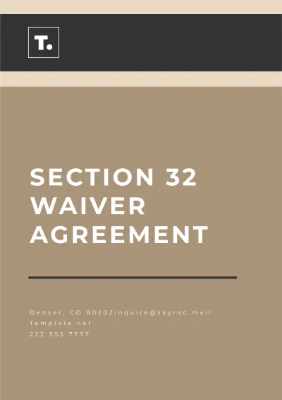 Free Section 32 Waiver Agreement Template to Edit Online