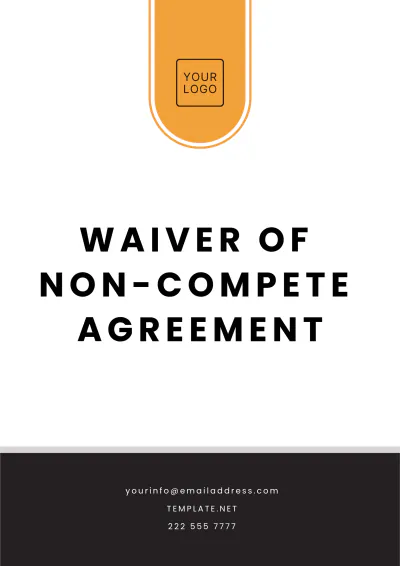 Free Waiver of Non-Compete Agreement Template to Edit Online